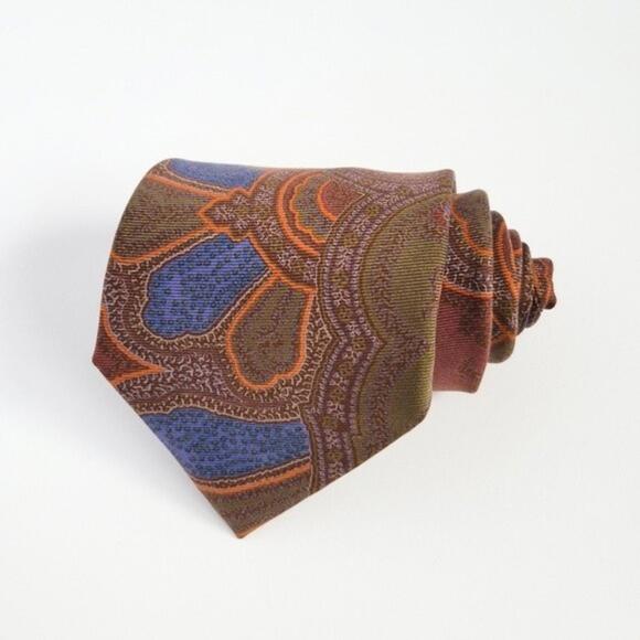 Etro Other - NEW Etro Tie Italian Silk Paisley Necktie NWOT Brown Green Orange Mens